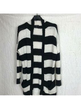 Talulah Black And White Striped Open Cardigan Size S